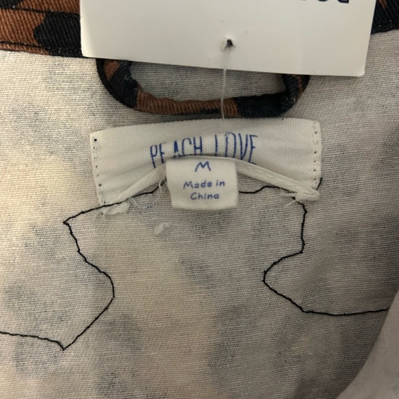 Cheetah Print Bleached Third Eye Sequin Jean Canvas Jacket Boutique NWT - Picture 3 of 6